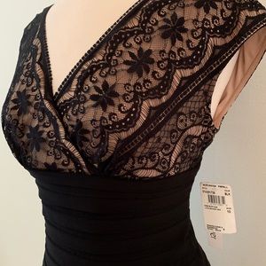 NWT Andre Oliver black lace banded dress